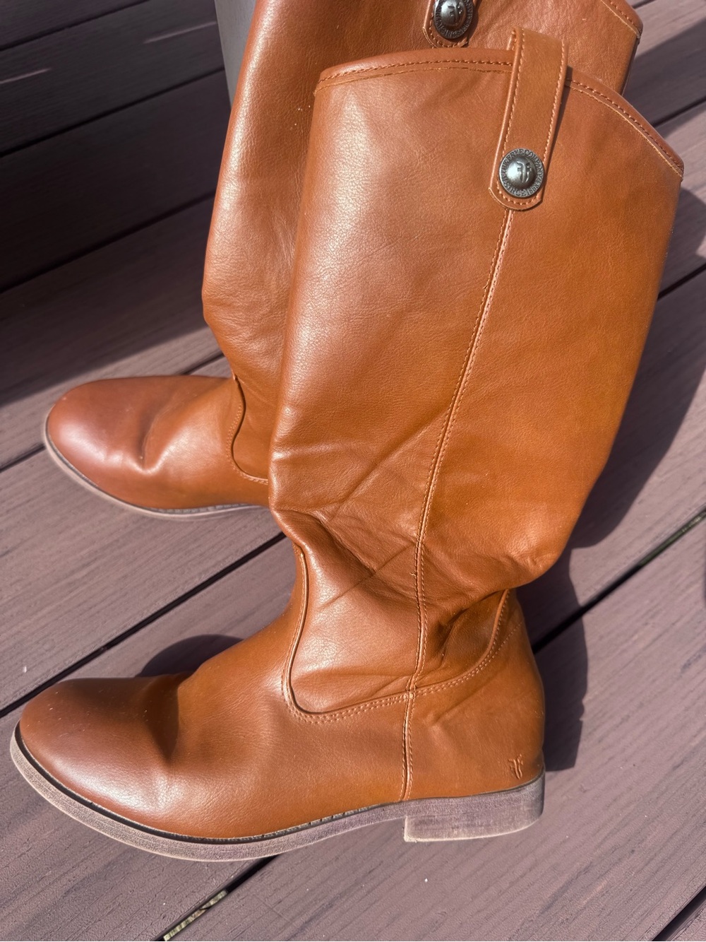 Women's Tan Leather Frye Mid-Calf Boots